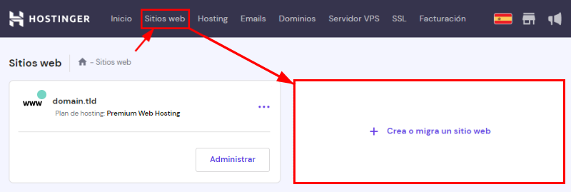 Crear web con hostinger